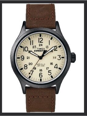 Timex Expedition Scout Cream Dial Brown Leather Strap Watch
